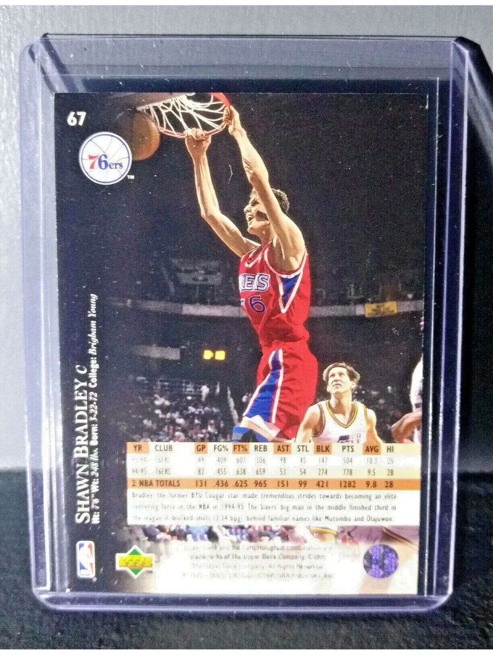 1995-96 Upper Deck Shawn Bradley #67 Basketball Card